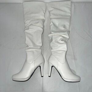 NWOT White Over the Knee Boots